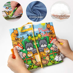 Baby Books Toys, Sensory Toys 0-6 Months Touch Feel Activity Soft Book, Crinkle Cloth Books for Babies, Baby Essentials For Newborn, Car Seat Stroller Soft Toys Gifts For Newborn 0 3 6 12 Months