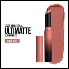 Maybelline New York Color Sensational Ultimatte Matte Lipstick, Non-Drying, Intense Color Pigment, More Buff, Pink Beige, 0.06 oz