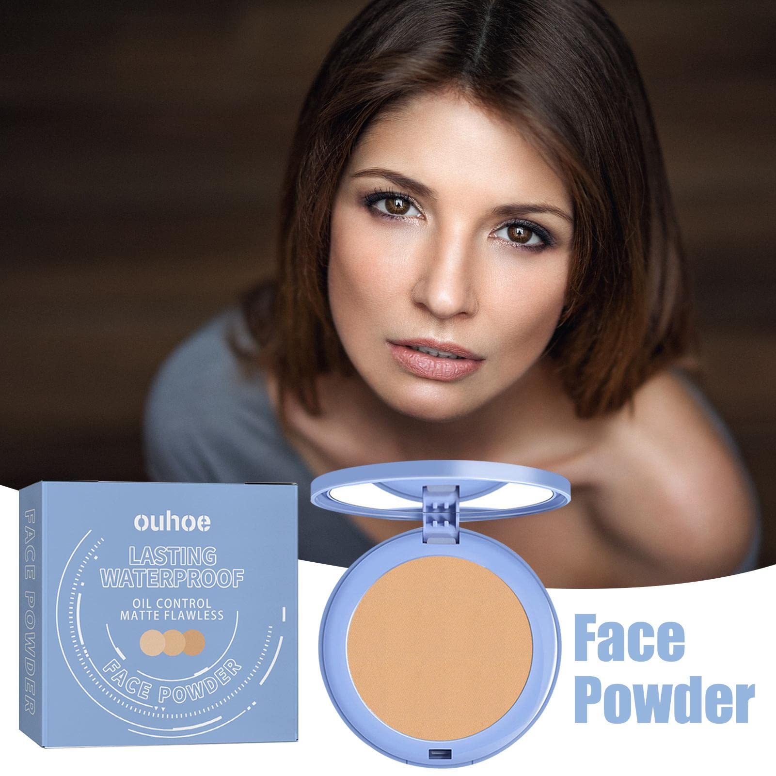 Setting Powder,Pressed Setting Powder Foundation - Make Up Face Corrector Concealer For Dark Blemishes Under Eye Circles Cover
