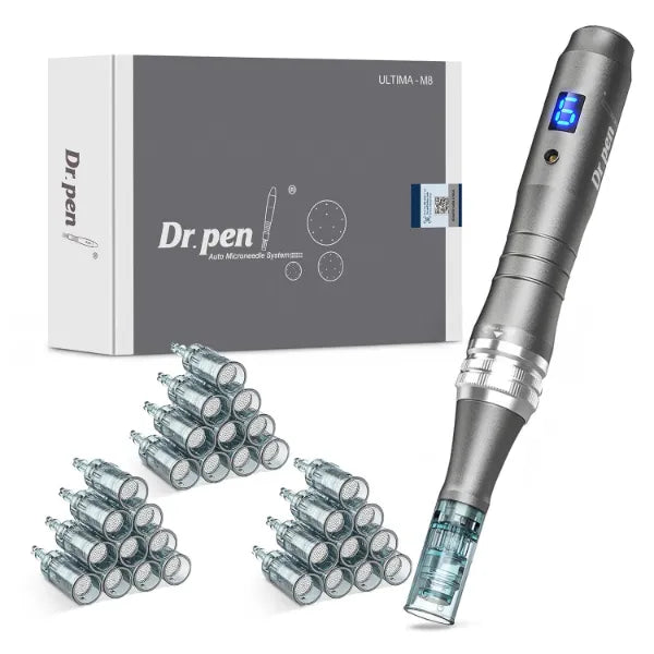 Dr.Pen M8 Microneedling Pen kit with 30 Cartridges for Home Use