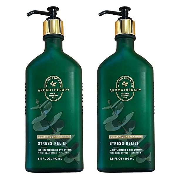 Bath & Body Works Aromatherapy Eucalyptus Spearmint Stress Relief Shampoo and Conditioner Set New Look 16 FL OZ each