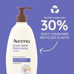 Aveeno Daily Stress Relief Body Lotion with Lavender Scent for Moisturizing, Natural Oatmeal to Calm & Relax, Non-Greasy, 12 fl. oz
