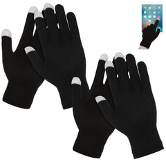 Azonee 2 Pairs Winter Touch Screen Gloves Warm Thermal Work Gloves Windproof Stretchy Knit Mittens Cold Weather Sports Gloves for Women and Men