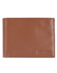 Steve madden Leather Rfid Blocking Wallet With Extra Capacity Id Window - Cognac