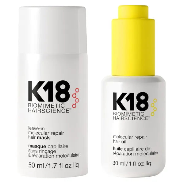 K18 Repair Bundle - Leave-In Repair Hair Mask, 4-Minute Speed Treatment(50ml), and Weightless Hair Strengthening Oil (30ml)