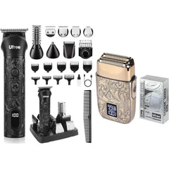 Ufree Beard Trimmer for Men, Electric Razor Shavers for Men, Cordless Hair Clippers, 7 in 1 Beard Grooming Kit for Mustache Body Nose Hair and Facial, Gifts for Men
