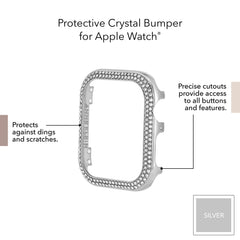 Anne Klein Premium Crystal Bumper, Compatible with Apple Watch, Seamless Fit, Easy Installation, Bumper for Apple Watch (40mm, Silver), Silver-Tone, 40mm, Elegant