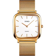 Skmei Women 1555 Elegant Stainless waterproof Soft Straps Modern Luxury Watch Gold