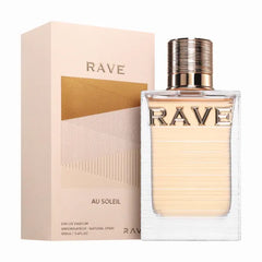 Lattafa Rave Au Soleil, Fruity, Floral, Sweet, Amber Eau de Parfum Spray Long-Lasting Fragrance for Unisex - 3.4 Ounce / 100 ml