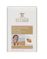 Rivage natural dead sea minerals purifying mud mask with grapefruit cleansing masks 100% authentic dead sea mud from jordan sachets 25 g x 4 vegan friendly, no animal testing, no harsh chemicals