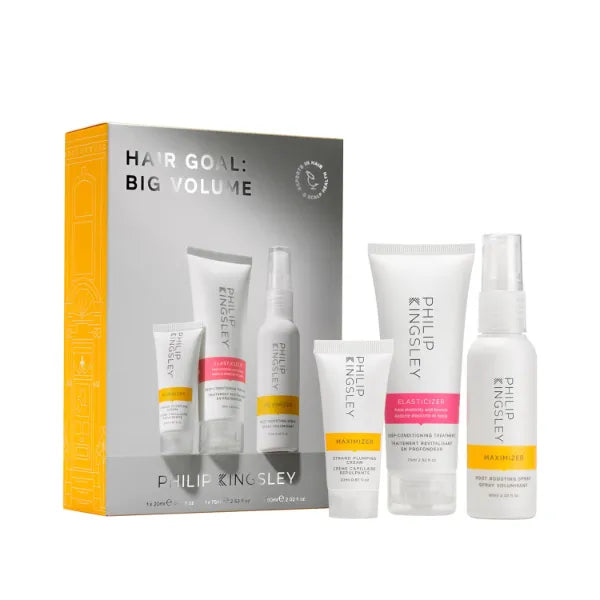 PHILIP KINGSLEY | Hair Goal: Big Volume Gift Set | Elasticizer, Root Boosting Spray & Strand Plumping Cream | Volumising Hair Trio for Fine Hair | Lift, Body & Shine | 75ml, 60ml, 20ml