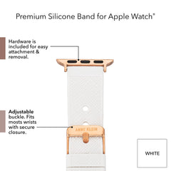 Anne Klein Silicone Fashion Band for Apple Watch Secure, Adjustable, Apple Watch Band Replacement, Fits Most Wrists