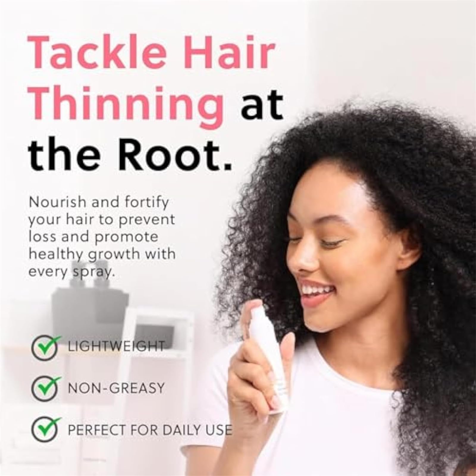Hair Growth Oil Spray, Advanced Natural Hair Growth Oil Non-greasy, Stronger and Hair Thickening Spray, Scalp Nourishing, Damage Repair, Loss Prevention, Ideal for Dry Scalp (3pcs)
