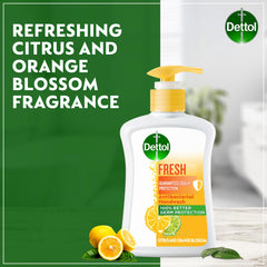 Dettol Fresh Antibacterial Handwash Pump, Citrus & Orange Blossom Fragrance, 200 ml, Pack of 3