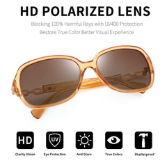 FEISEDY Women Polarized Sunglasses 100% UV400 Vintage Square Sun Glasses Outdoor Driving Fashion Shades for Women B2526