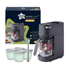 Tommee Tippee Quick Cook 6-in-1 Baby Food Maker with Steam, Blend, Chop, Reheat, Defrost and Sterilising Functions, Perfect for Baby Weaning, 500ml Capacity, Black