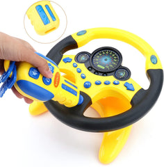 Kids Steering Wheel for Backseat | Baby Car Steering Wheel with Key Pretend Driving Simulated | Driving Steering Wheel Toy with Light and Music | Gift for Kids (Yellow)