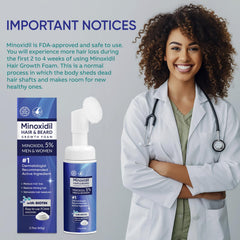Artimore 5% Minoxidil Foam 1PCS, 5% Minoxidil for Men Foam, Minoxidil for Women Hair Growth, Minoxidil Foam for Women, Minoxidil Foam for Men Hair., Blue