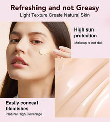 Korean Whitening Sunscreen Foundation, 3 in 1 Whitening Sunscreen Foundation, Korean Bb Cream, Light Transparent Sunscreen Liquid Foundation,Concealer,Spf Sunscreen Waterproof,Oil Control (3PC)
