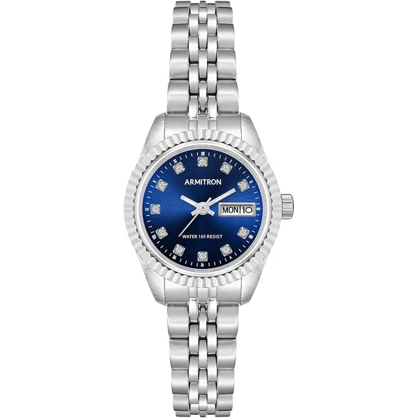 Armitron Women's Day/Date Crystal Accented Dial Metal Bracelet Watch, 75/2475