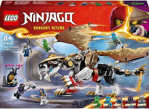 LEGO NINJAGO Egalt the Master Dragon Toy for 8 Plus Year Old Boys & Girls, Dragons Rising Building Set with 5 Ninja Character Minifigures Inc. Nya and Lloyd with Sword Elements, Kids' Gift Idea 71809