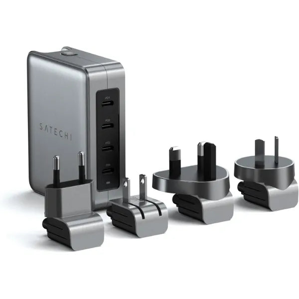 Satechi 145W GaN Travel Charger, 4-Port GaN USB C Charger, 2 USB-C PD 3.1, Fast Charging Travel Station for Laptop, for MacBook Air/Pro/Neo, iPad Air/Pro, iPhone 17 to 12 Series, Android, Windows