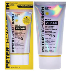 Peter Thomas Roth | Max Clear Invisible Priming Sunscreen Broad Spectrum SPF 45 | Makeup Primer with SPF, Water-Resistant Sunscreen Gel with Silky Finish, 1.7 fl. oz