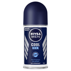 NIVEA MEN Deodorant Roll-on for Men, 48h Protection, Cool Kick Fresh Scent, 2x50ml