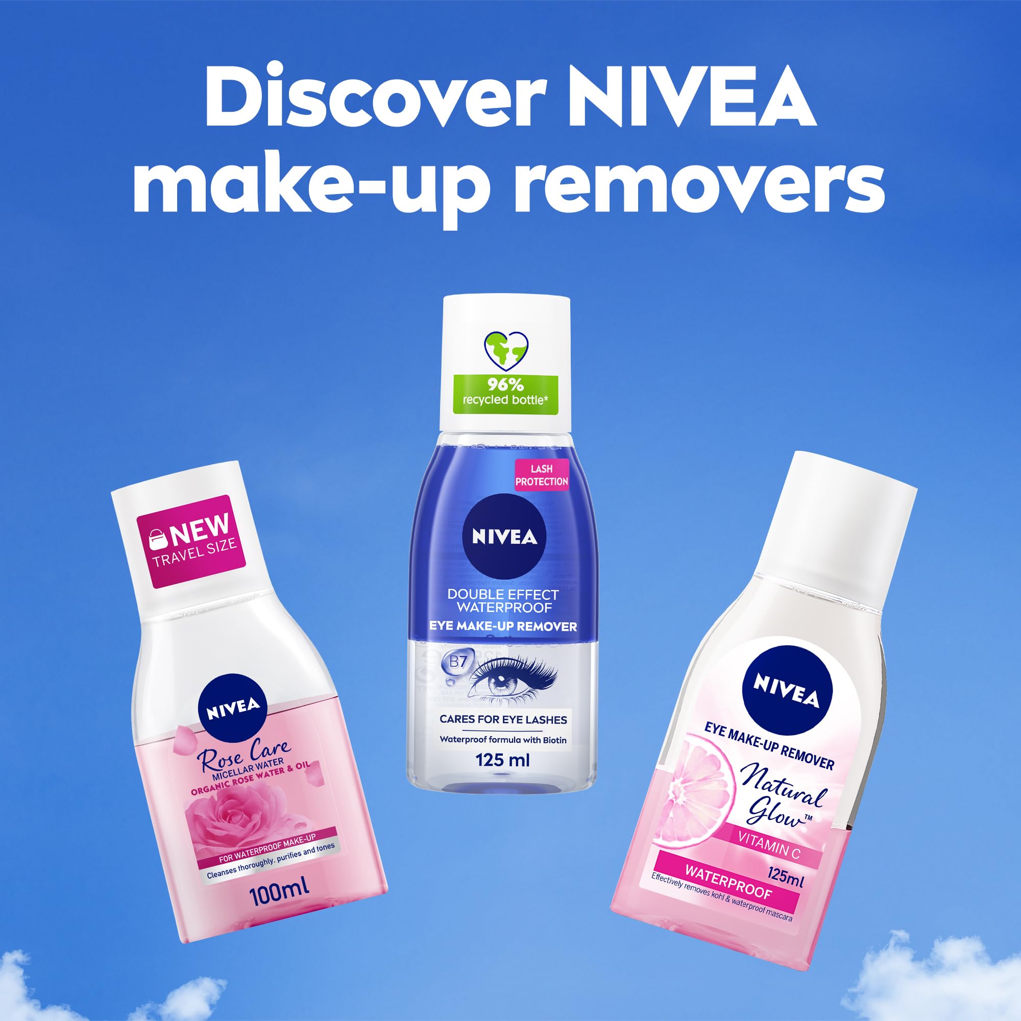 NIVEA Eye Makeup Remover, Double Effect Sensitive Lashes Protection, 125ml