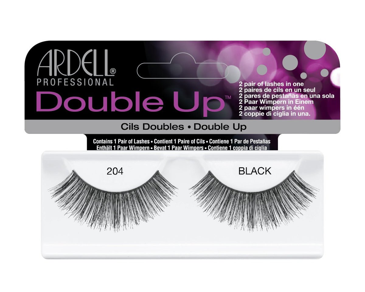 Ardell Double Lashes 204 – Dramatic Black Layered Strip Lashes- black
