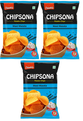 Chheda's Chipsona Mast Masala Potato Chips | Vegetarian Snacks | Spicy & Tangy 90g (Pack of 3)