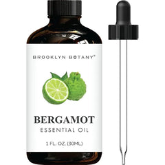 Brooklyn Botany Bergamot Essential Oil - 100% Pure and Natural - Premium Grade Oil with Dropper - for Aromatherapy and Diffuser - 1 Fl Oz