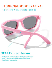 Flexible Kids Sunglasses Polarized Sports Sun Glasses Girls Boys Shades with Straps UV400 Protection Eyewear for Age 2-10