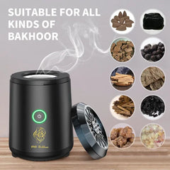 OUD Bukhoor Portable USB Rechargeable Smart Electronic Incense Burner, Electric Incense Burner, Rechargeable Arab bakhoor Muslim Incense Holder for Car and Home