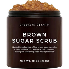Brooklyn Botany - Brown Sugar Body Scrub - Exfoliating Face Scrub & Body Scrub for Cellulite, Stretch Marks, Skin Blemishes, and Varicose Veins, 10 oz