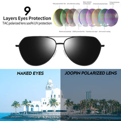 Joopin Sunglasses for Men Women, Polarized Classic Sunglasses Lightweight Metal Frame UV400 Protection