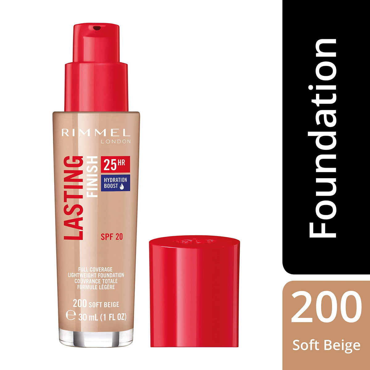 Rimmel London, Lasting Finish 25 Hour Foundation With Spf 20, 200 Soft Beige, 30 ml