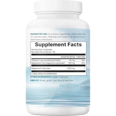 Pure Magnesium Glycinate 1,000mg, 300 Capsules | 100% Chelated for Max Absorption | Enhanced with Vitamin C | Only Uses Active Ingredients