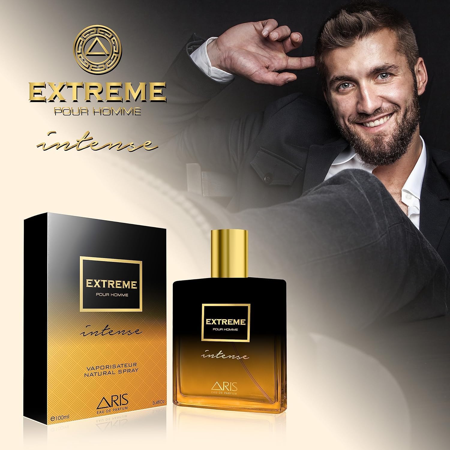 Extreme Intense by Aris: Eau de Parfum Spray | EDP Intense Men's Perfumes | Cologne for Men | Fresh Fragrance | Long-lasting Perfume for Men | Ideal Gift | 100ml