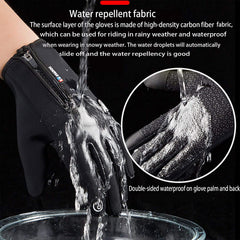 Excefore Winter Warm Gloves Men Women Cycling Wkiing Windproof and Waterproof Pu Leather Touchscreen Cold Weather Driving Gloves M Black