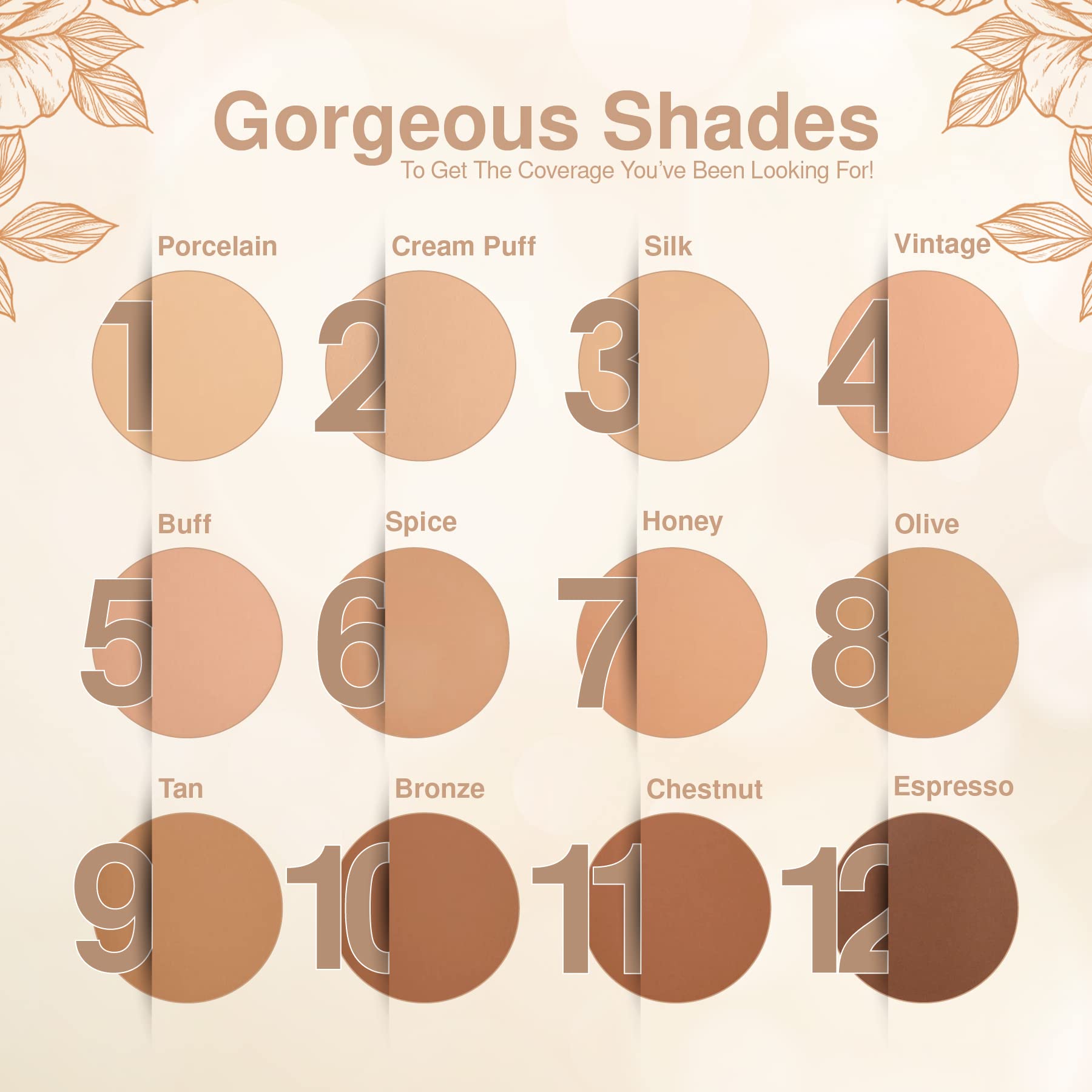 Frankie Rose Cosmetics Powder Foundation – Full Coverage Face Powder For Pores & Imperfections, Evens Out Skin Tone & Shine-Control | 58 Grams (Olive)