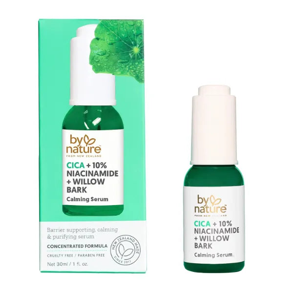 By Nature Calming Face Serum - Cica+10% Niacinamide+Willow Bark - Purifying Facial Serum with Cica Plant Extract & Texture Enhancing Niacinamide - 1 fl. Oz