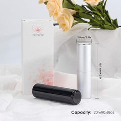 Perfume Atomiser Refillable 20 ml Faireach Perfume Bottle Atomiser for On the Go Travel Practical Pocket Atomiser Empty with Funnel Leak-Proof Pack of 2 Black Silver