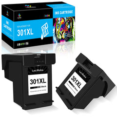 LeciRoba 301XL for HP 301 black ink cartridge and Hp 301 ink cartridges for HP Deskjet 2540 2542 3050 3050A ; HP ENVY 4500 4502 4507 5530 5532 ; Officejet 2620 2622 4630 4636 (Remanufactured,2-Black)