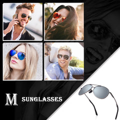 Aviator Sunglasses for Men Polarized Women-mxnx UV Protection Lightweight Driving Fishing Sports Mens Sunglasses MX208
