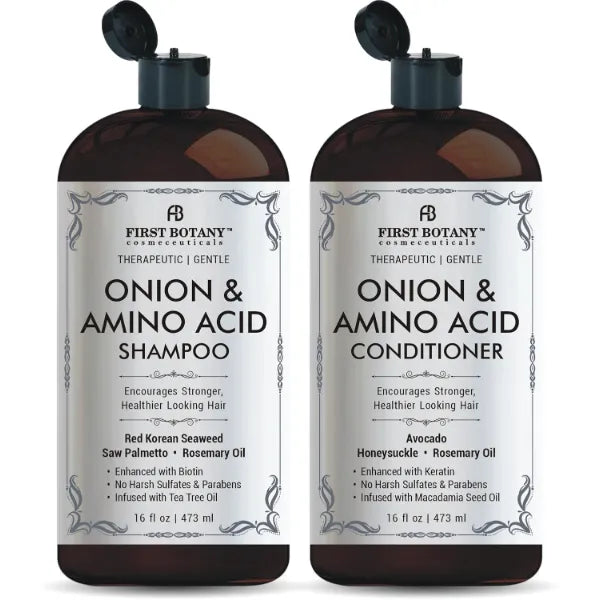 First Botany Onion & Amino Acid Shampoo and Conditioner Set – Hair Growth & Strengthening Formula with Biotin, Keratin & Argan Oil – Sulfate-Free - 16 fl oz x 2