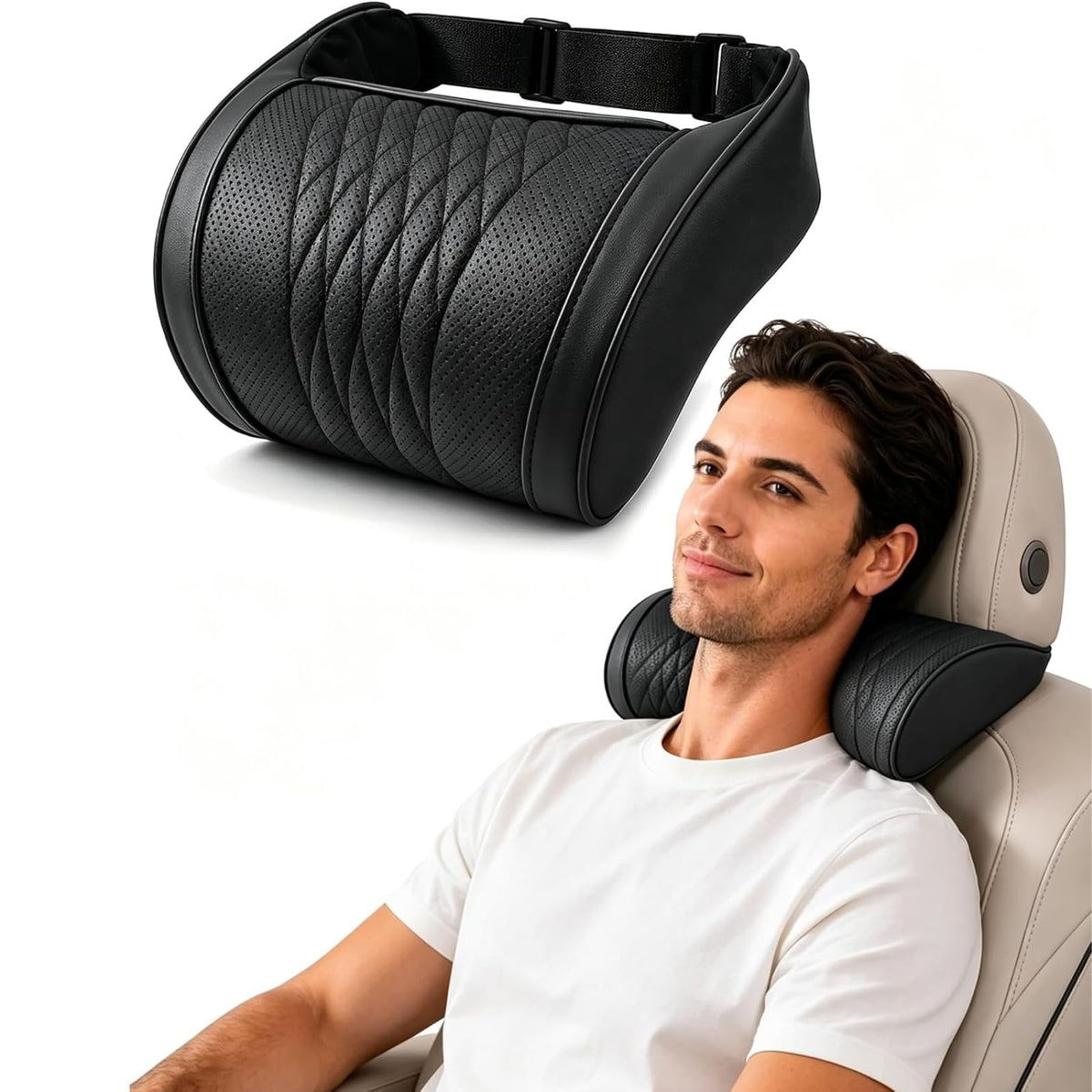Universal Car Neck Pillow, Memory Foam Car Headrest Neck Pillow, Black