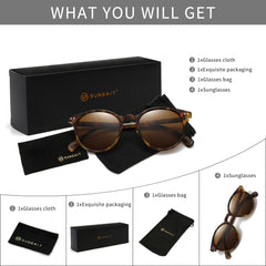 SUNGAIT Women's Classic Vintage Round Polarized Sunglasses Retro Style UV400 SGT166