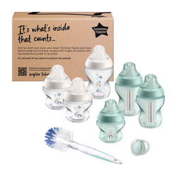 Tommee Tippee Closer to Nature Anti-Colic Baby Bottle Starter Set, 150ml and 260ml Bottles, Slow-Flow Breast-Like Teats for a Natural Latch, Anti-Colic Valve, Pack of 6