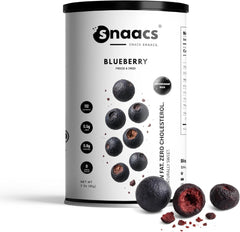 SNAACS Whole Freeze-Dried Blueberries | No Added Sugar, Naturally Tart & Crunchy - 3 oz/85 g